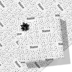 Black and White Polka Dot Name Wrapping Paper