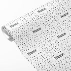 Black and White Polka Dot Name Wrapping Paper