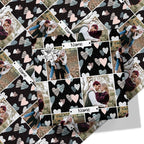 Black Heart Photo Grid Wrapping Paper