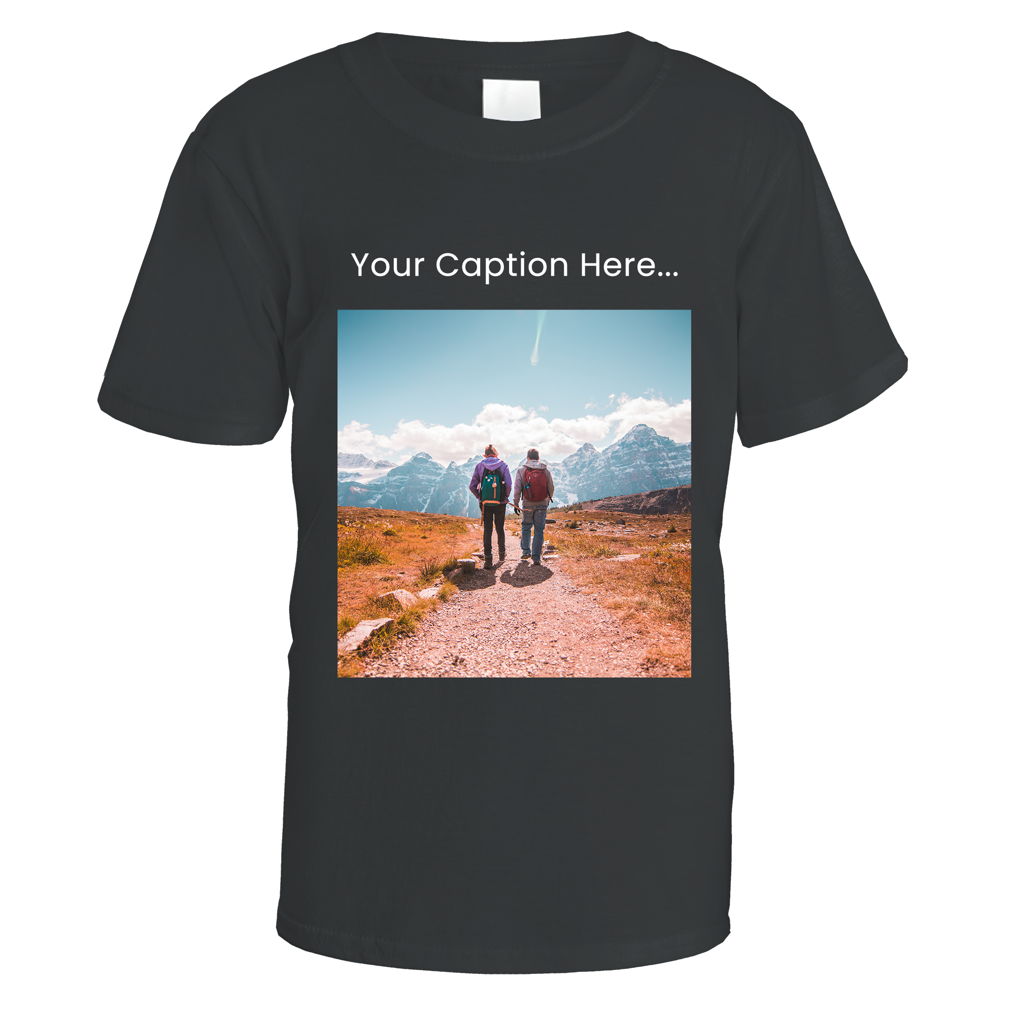 Personalised Photo and Top Caption T-Shirt