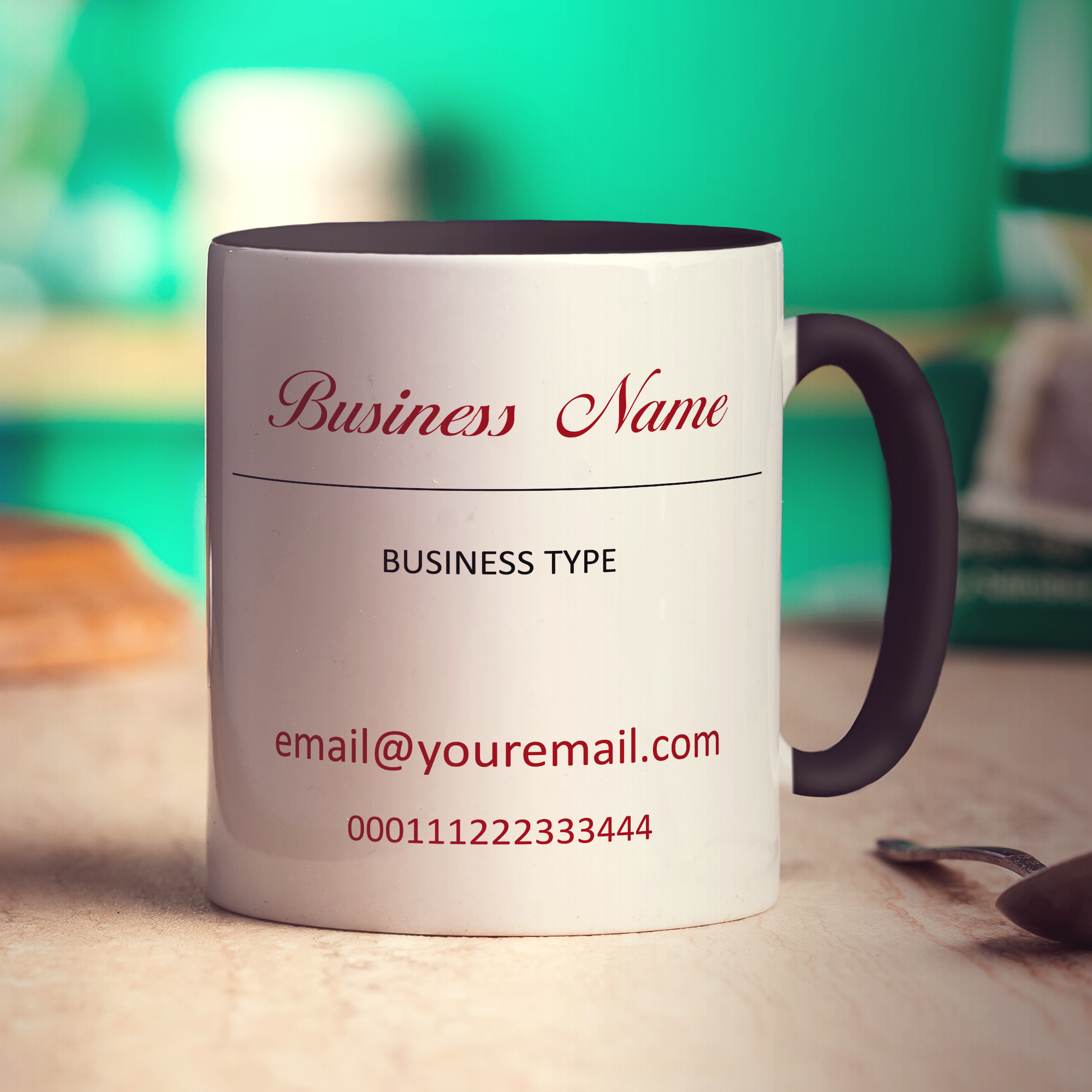 Promotional Mug with Fancy Type