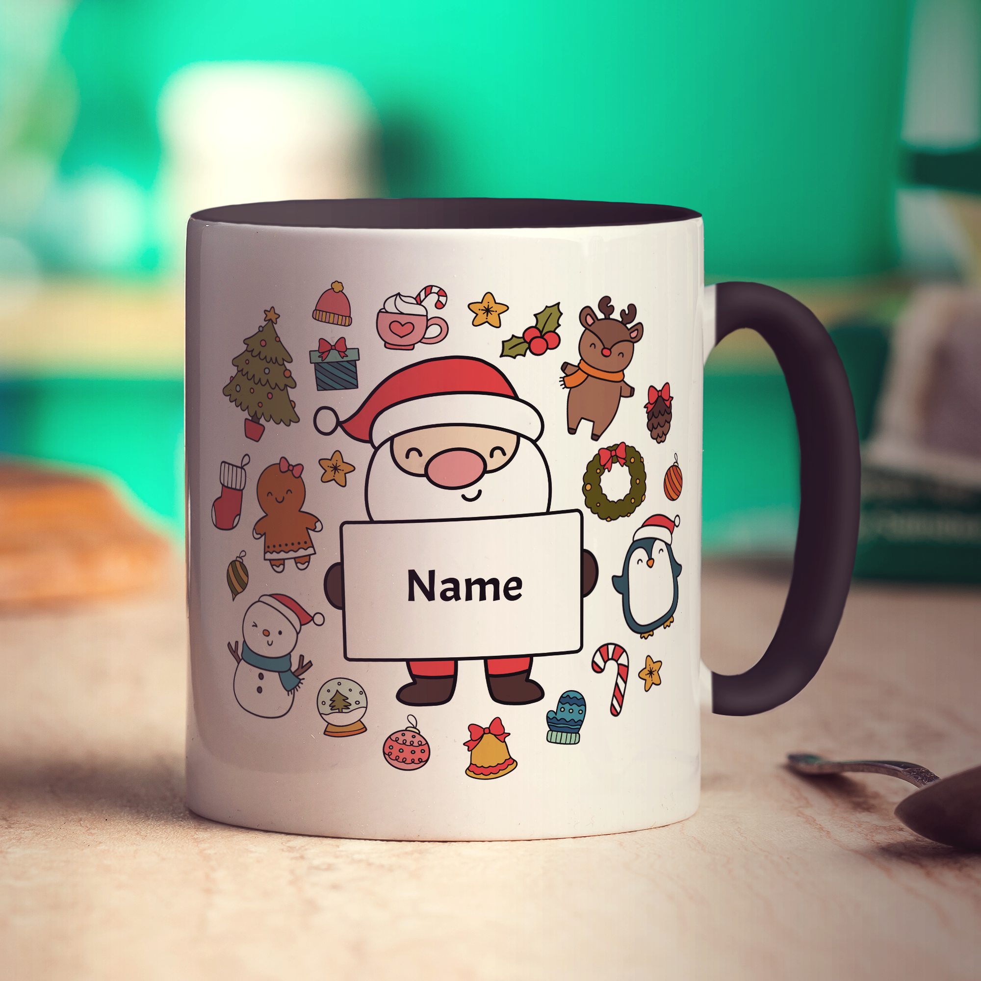 Christmas Santa Sign Name Mug