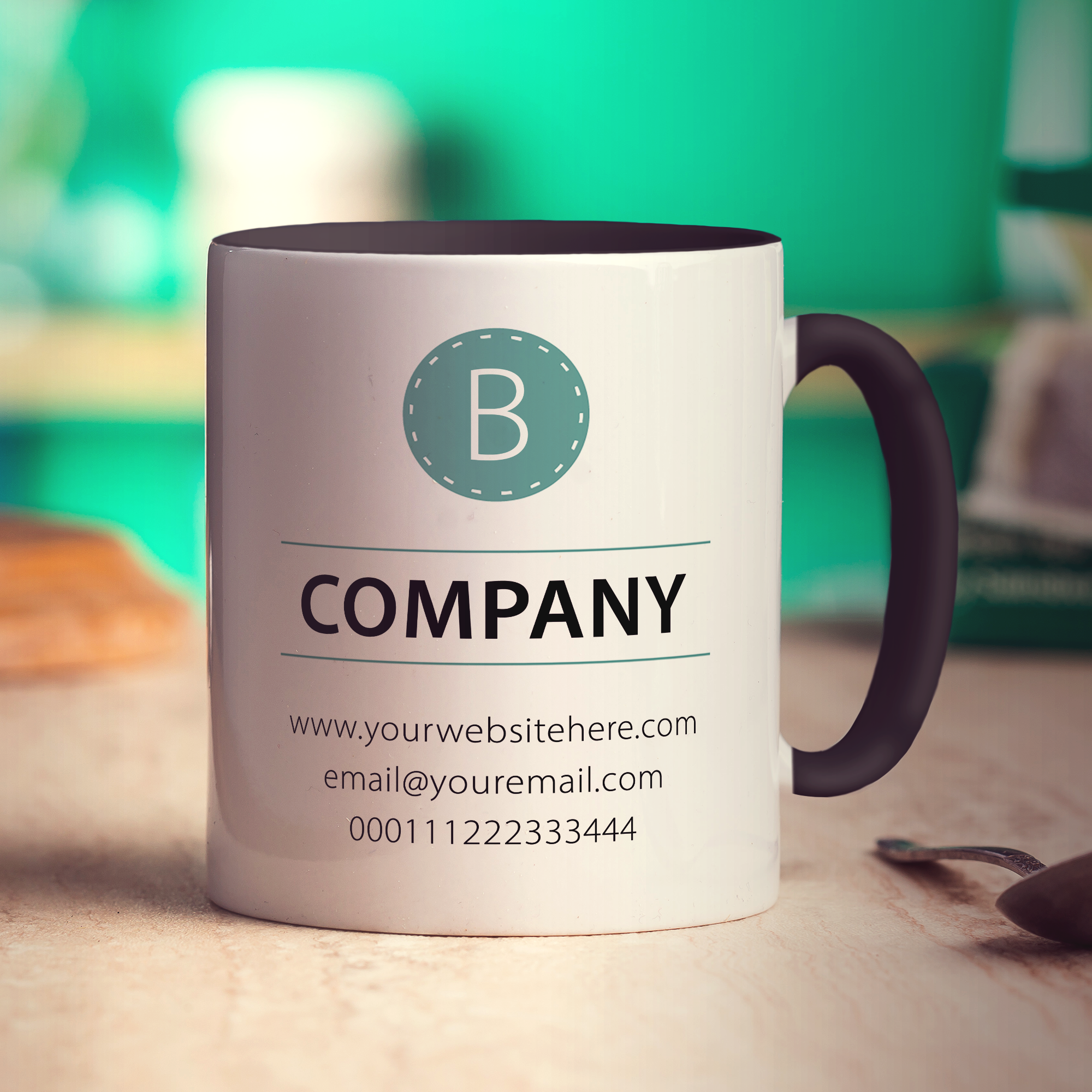 Promotional Mug with Teal Stamp