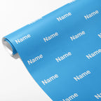 Block Blue Name Wrapping Paper