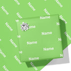 Block Green Name Wrapping Paper