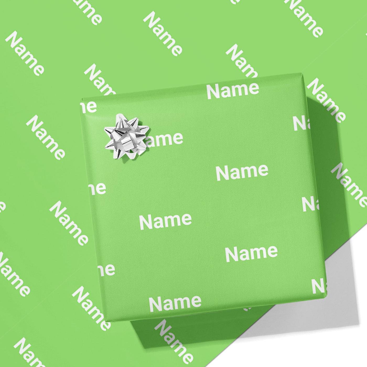 Block Green Name Wrapping Paper