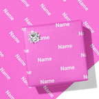 Block Pink Name Wrapping Paper