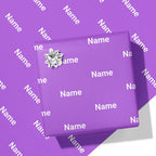 Block Purple Name Wrapping Paper
