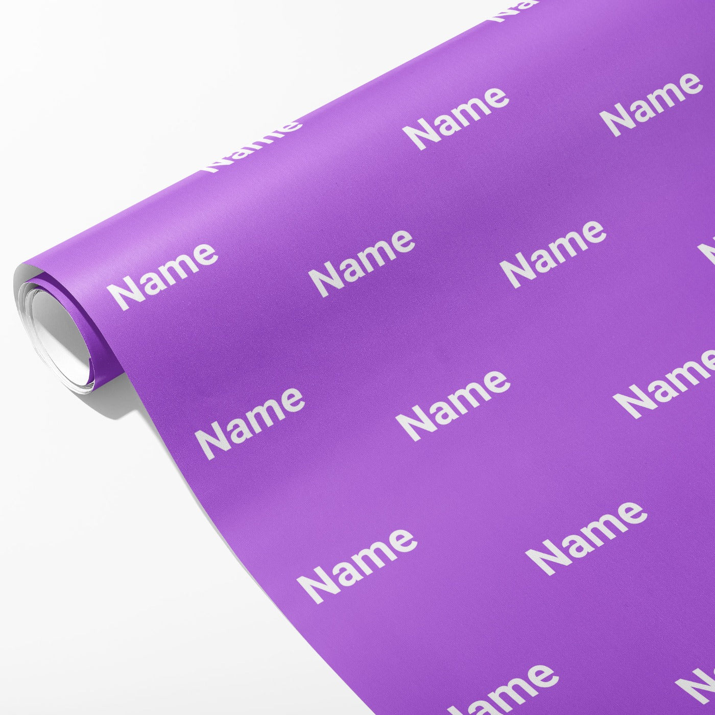 Block Purple Name Wrapping Paper