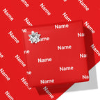 Block Red Name Wrapping Paper