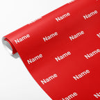 Block Red Name Wrapping Paper