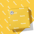 Block Yellow Name Wrapping Paper