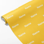 Block Yellow Name Wrapping Paper