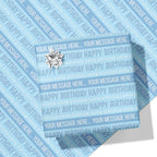 Blue Happy Birthday Message Wrapping Paper