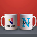 Promotional Name and Initial Mug with Logo
