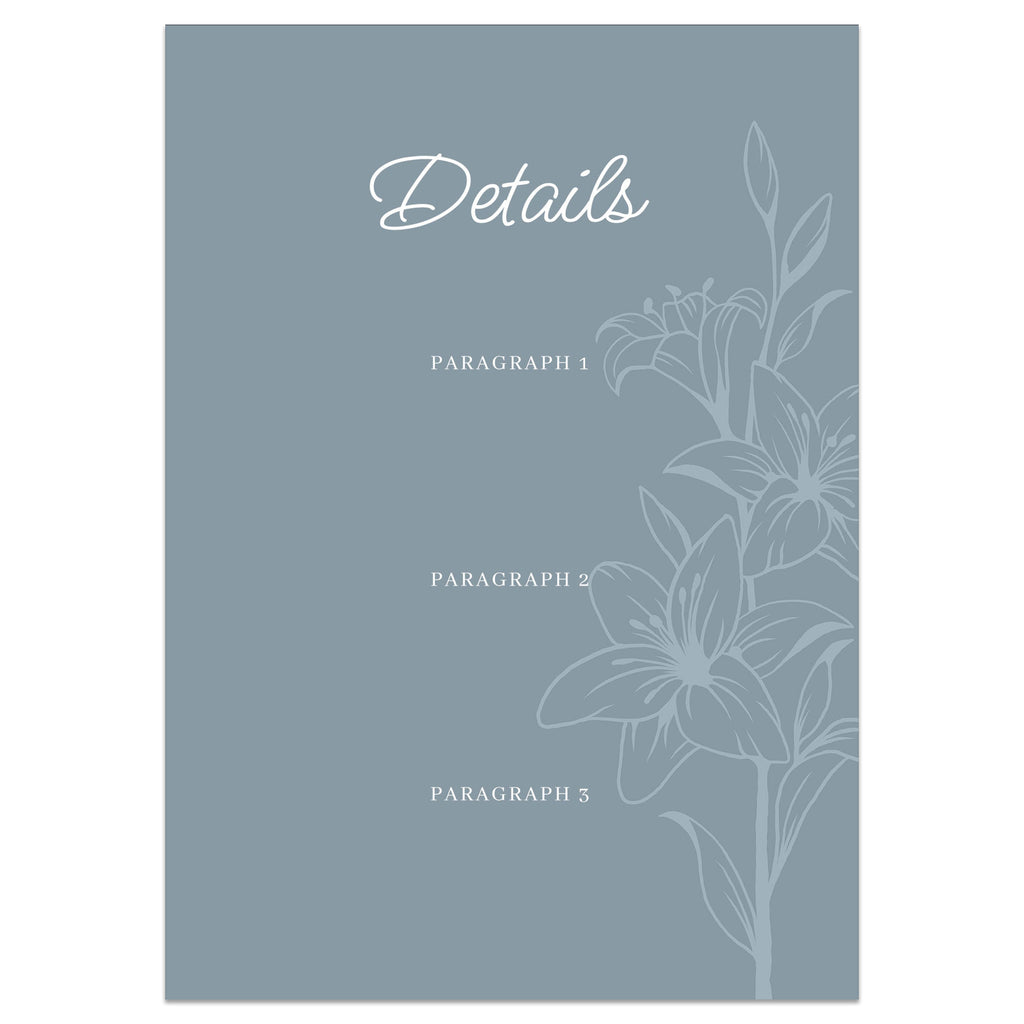 Blue Lilies Wedding Invitations
