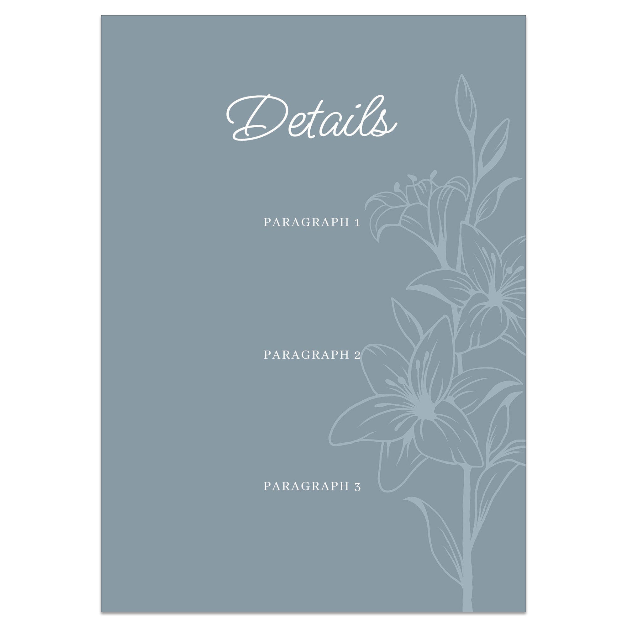 Blue Lilies Wedding Invitations