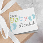 Blue New Baby Gift Tags Addon