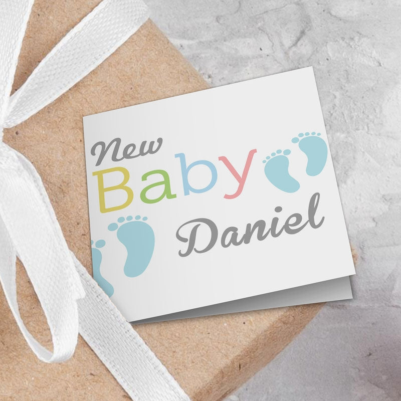 Blue New Baby Gift Tags Addon