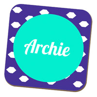 Blue Pattern Birthday Coaster by Jessica Peppin