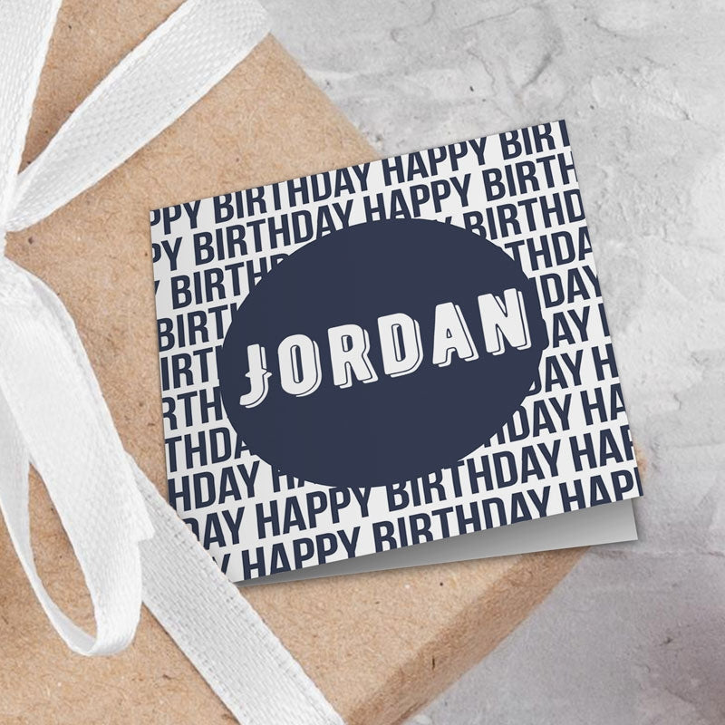 Blue Repeat Happy Birthday Gift Tag Addon