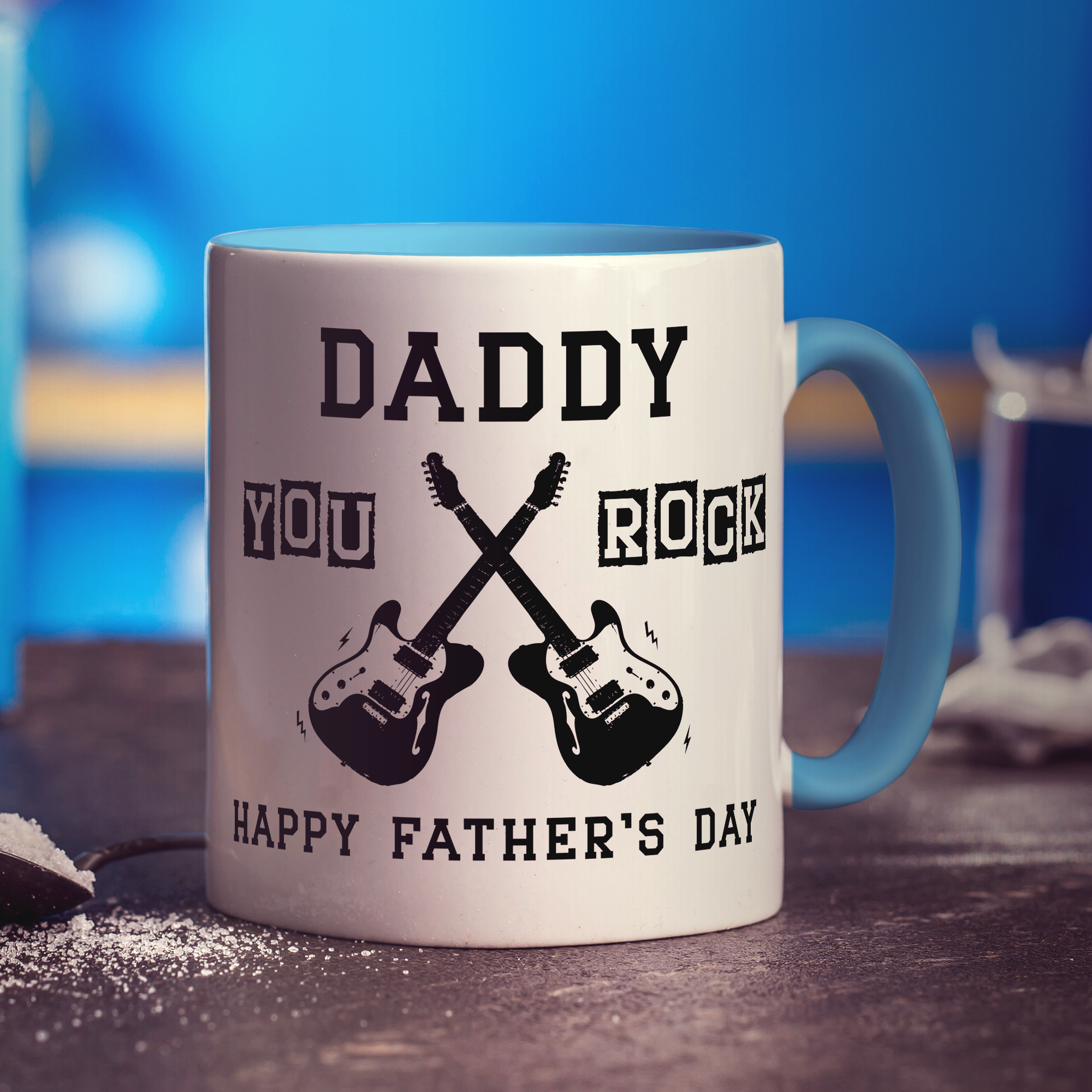 Daddy You Rock Photo Mug - Standard 330ml (11oz) / Blue