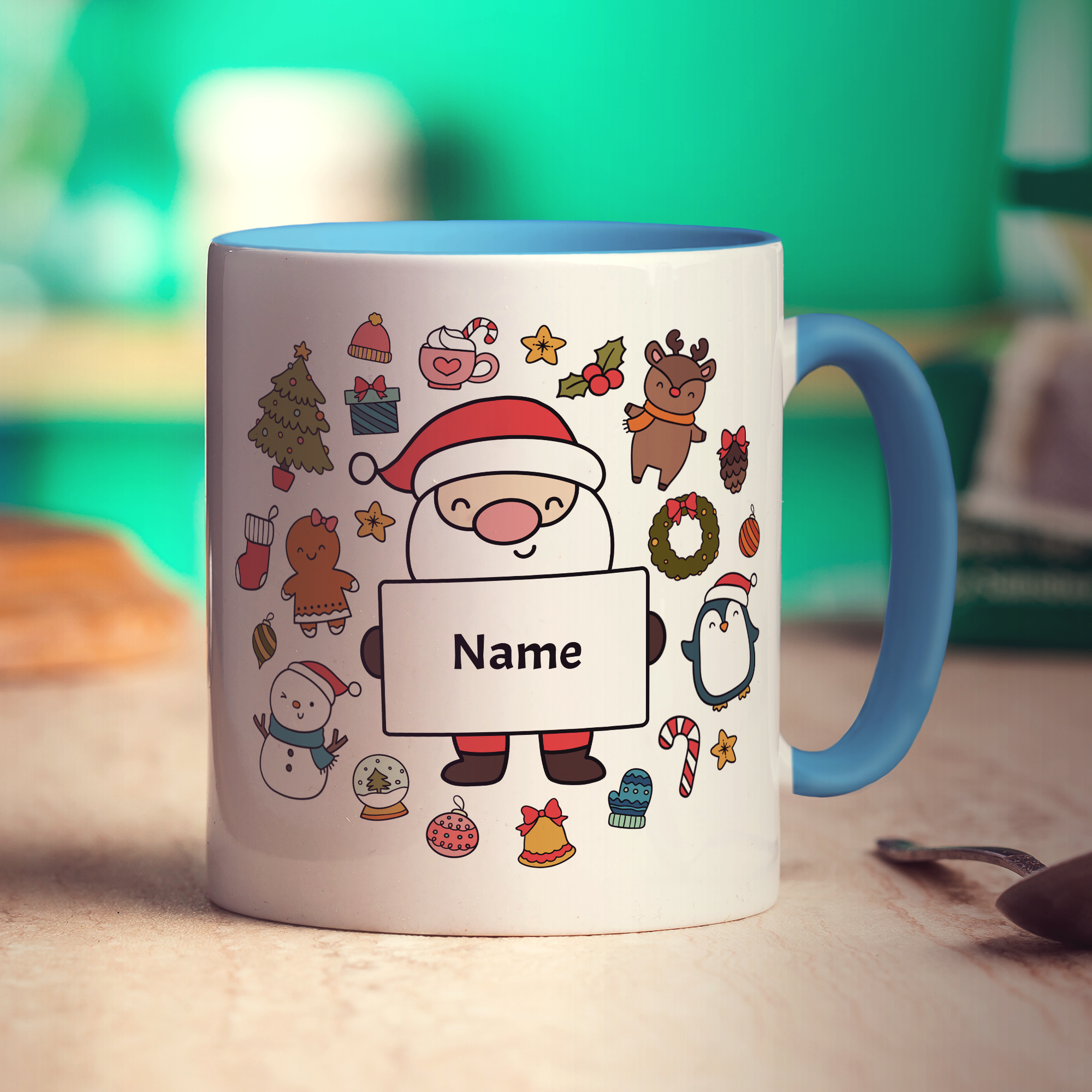 Christmas Santa Sign Name Mug