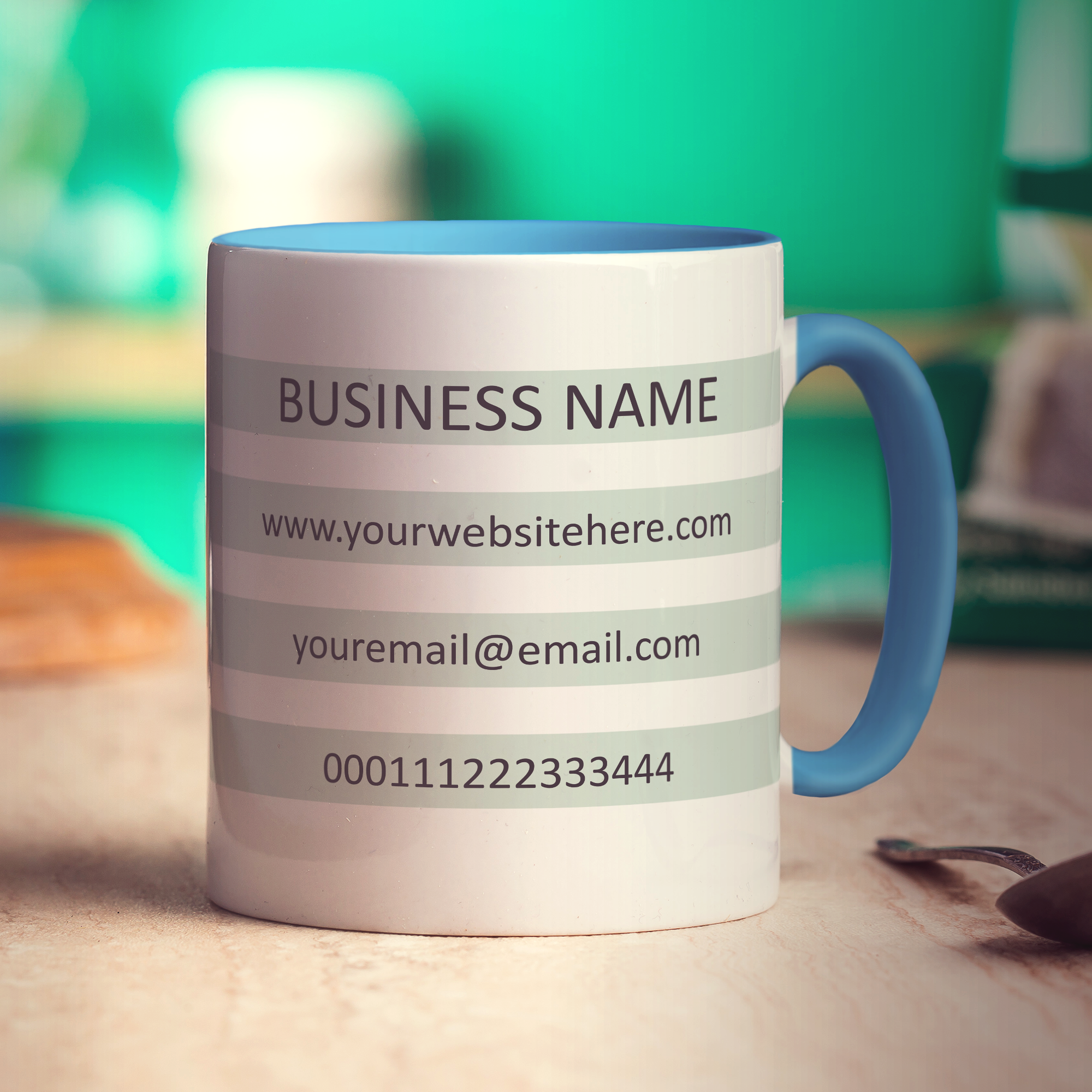 Promotional Mug with Details in Stripes