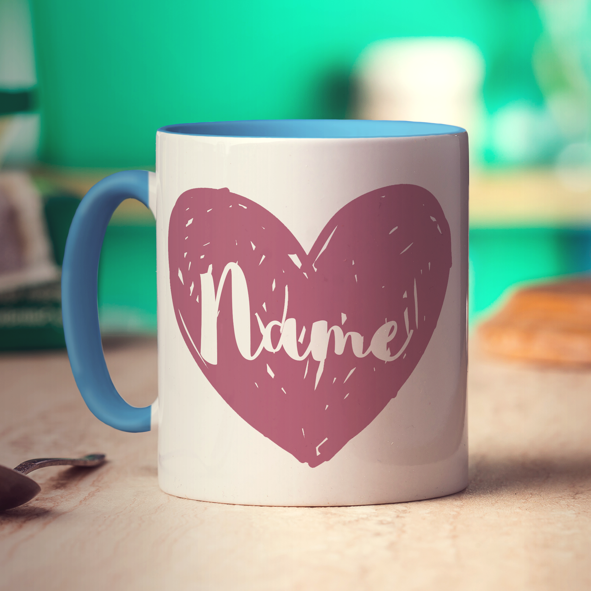 Bridesmaid Heart Name Mug - Standard 330ml (11oz) / Blue