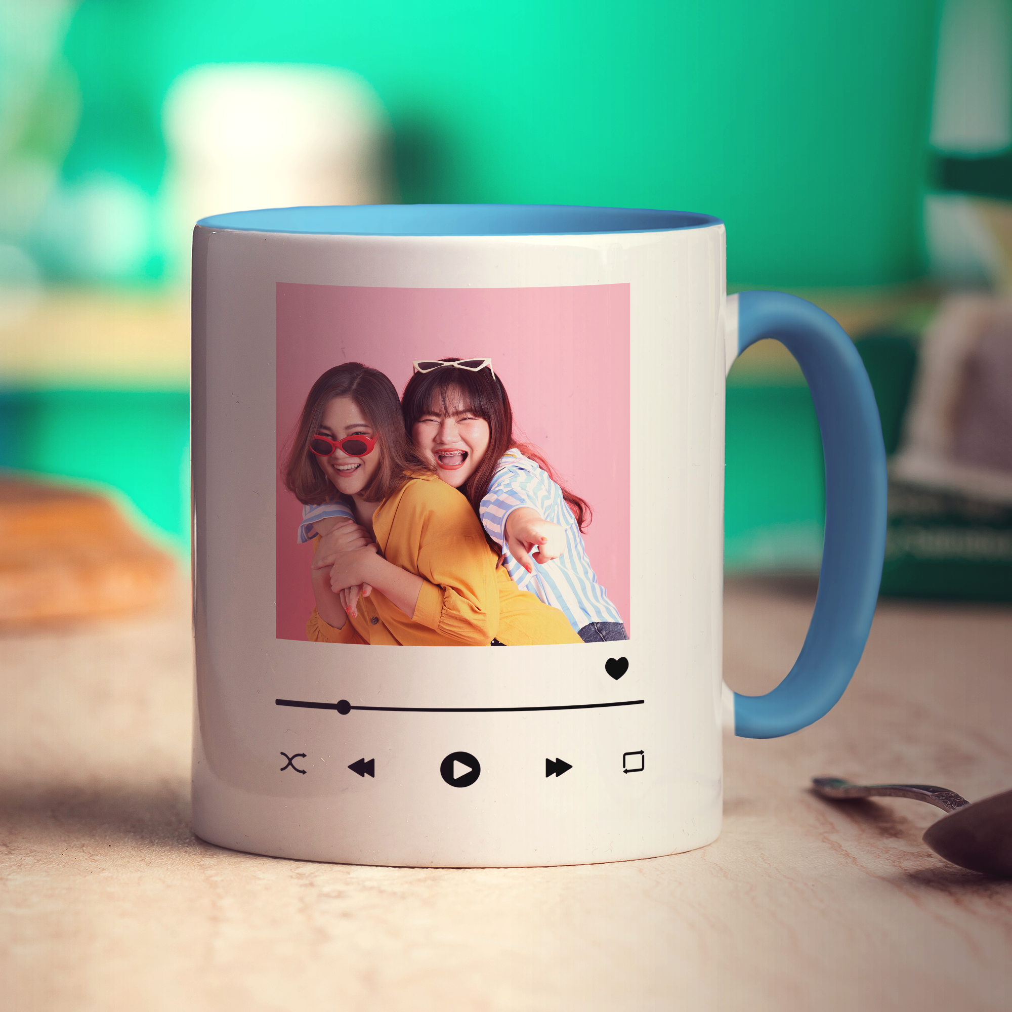 Music Player Personalised Photo Mug - Standard 330ml (11oz) / Blue
