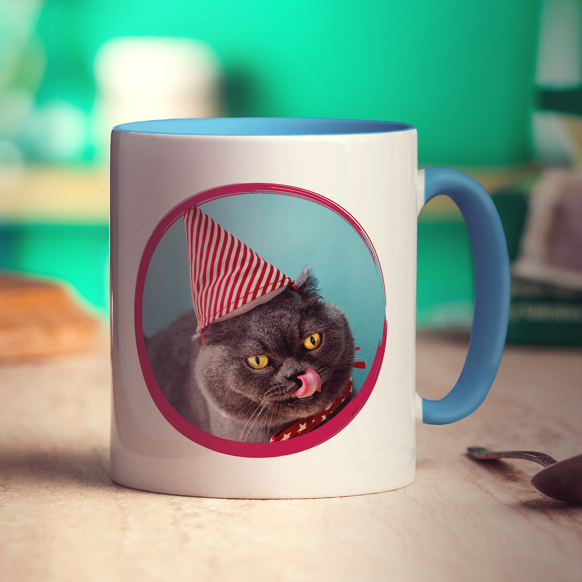 Happy Birthday Photo Mug - Standard 330ml (11oz) / Blue