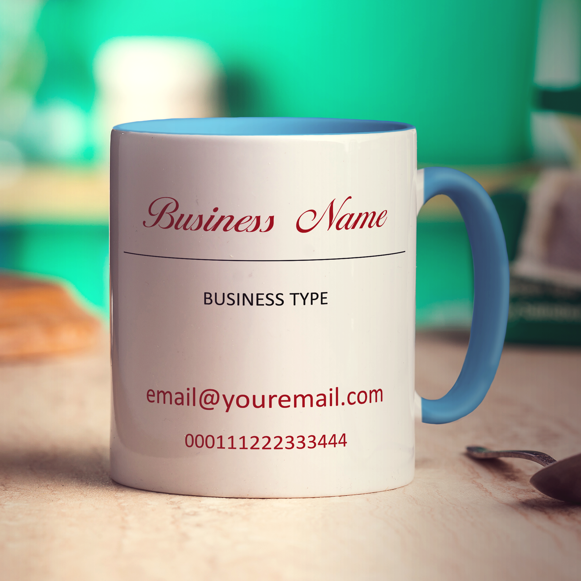 Promotional Mug with Fancy Type