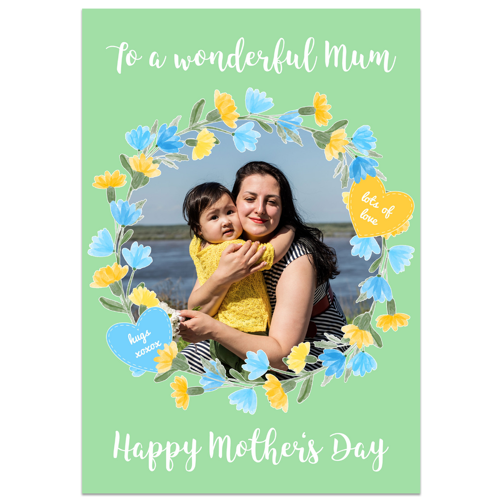 Wonderful Mum with Flowers Photo Mother's Day Card