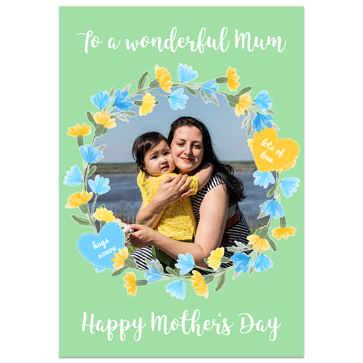 Wonderful Mum with Flowers Photo Mother's Day Card