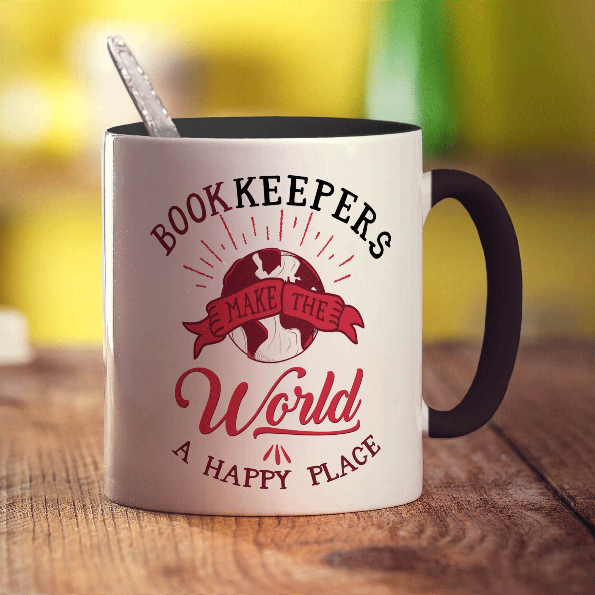 Bookkeepers Make the World a Happy Place Mug - Standard 330ml (11oz) / Black