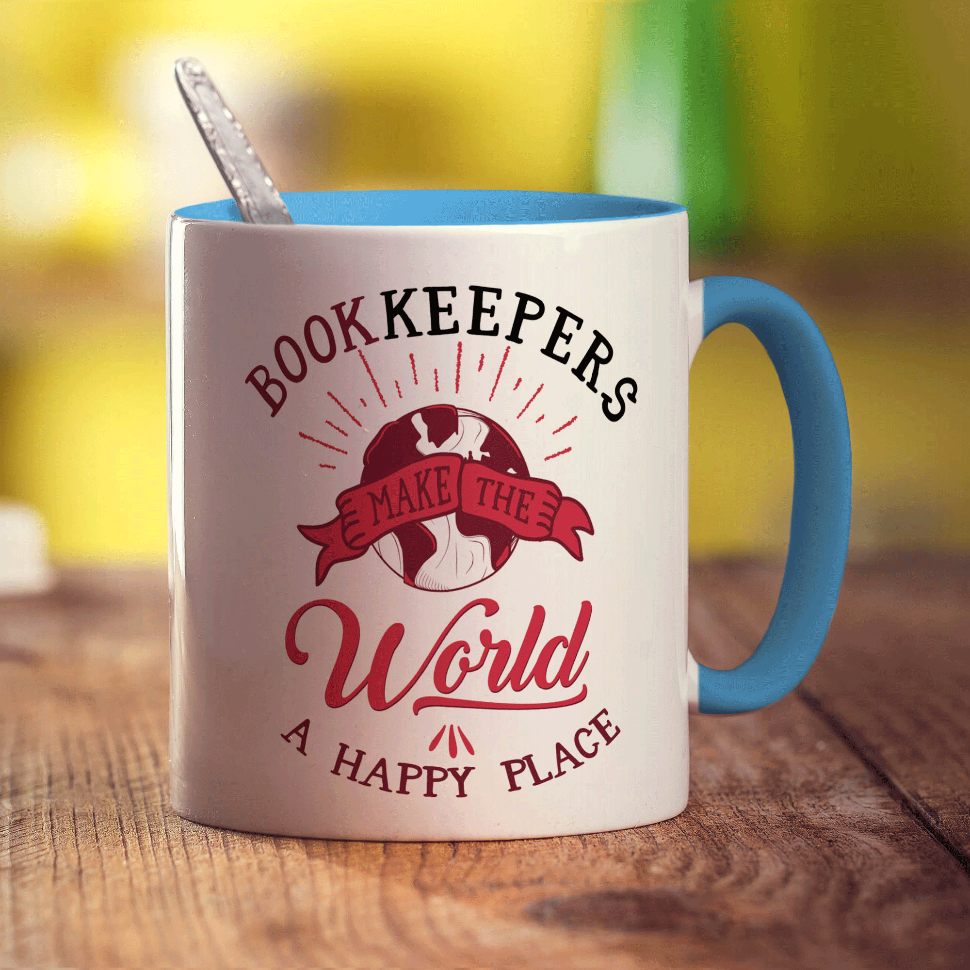 Bookkeepers Make the World a Happy Place Mug - Standard 330ml (11oz) / Blue