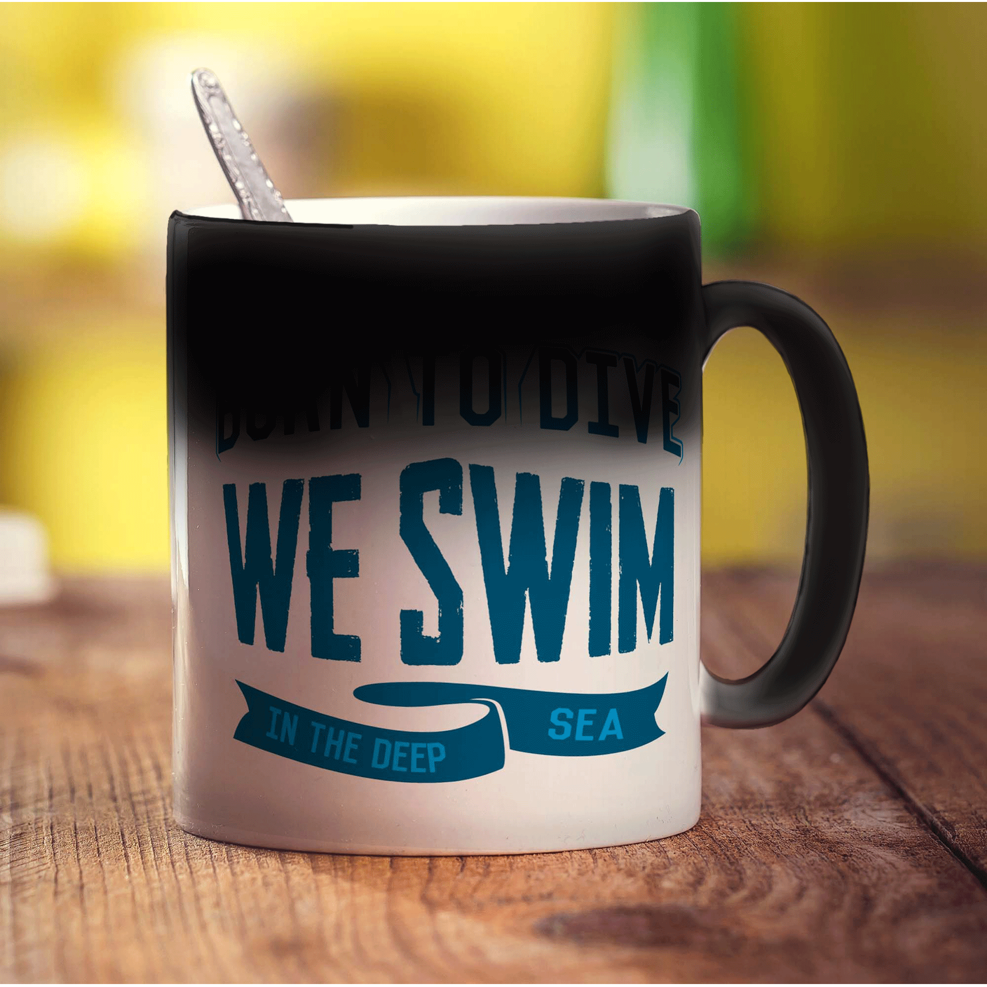Born to Dive, We Swim in the Deep Sea Mug - Standard 330ml (11oz) / Magic Mug