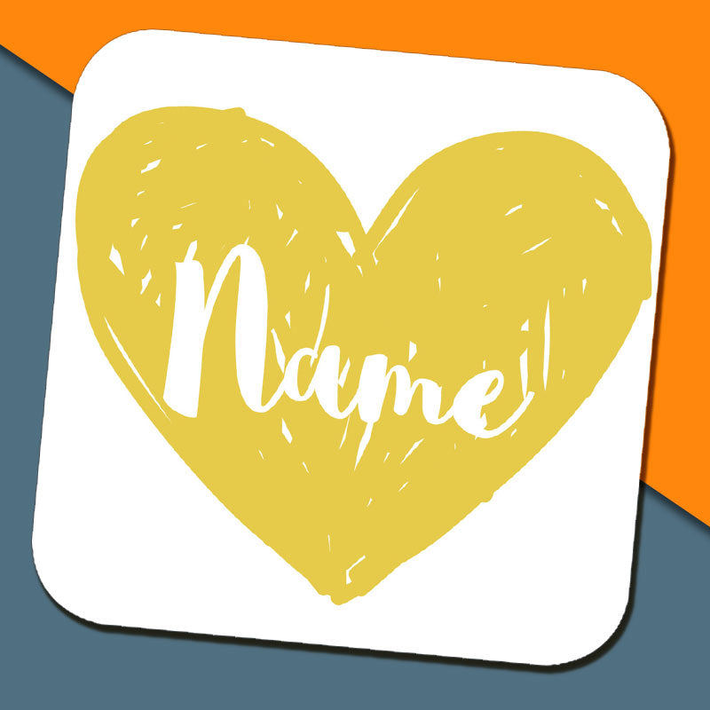 Bride Name Heart Coaster