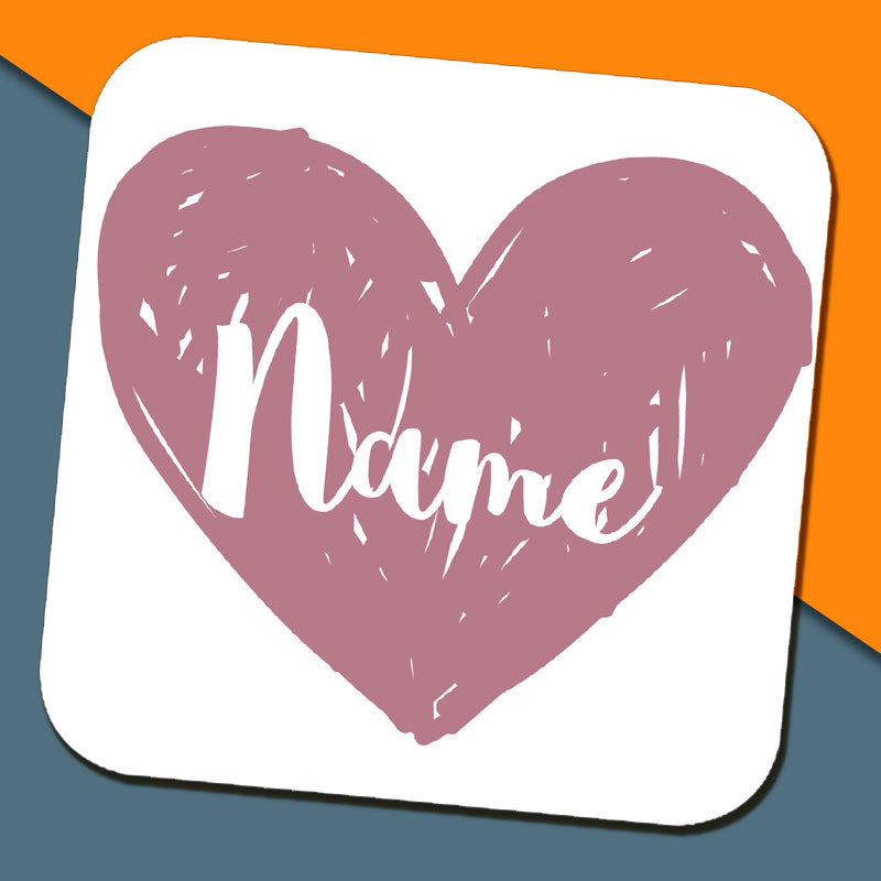 Bridesmaid Name Heart Coaster