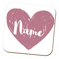 Bridesmaid Name Heart Coaster