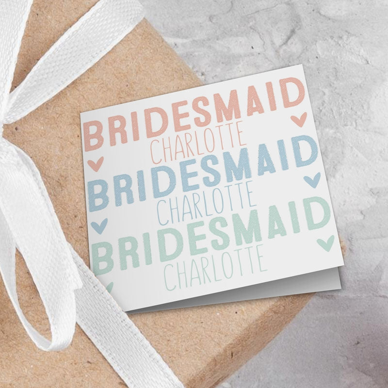 Bridesmaid Heart Name Gift Tags Addon