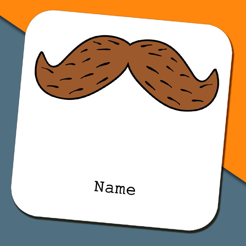 Brown Moustache Coaster