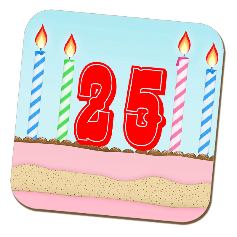 Cake and Candles Birthday Age Coaster