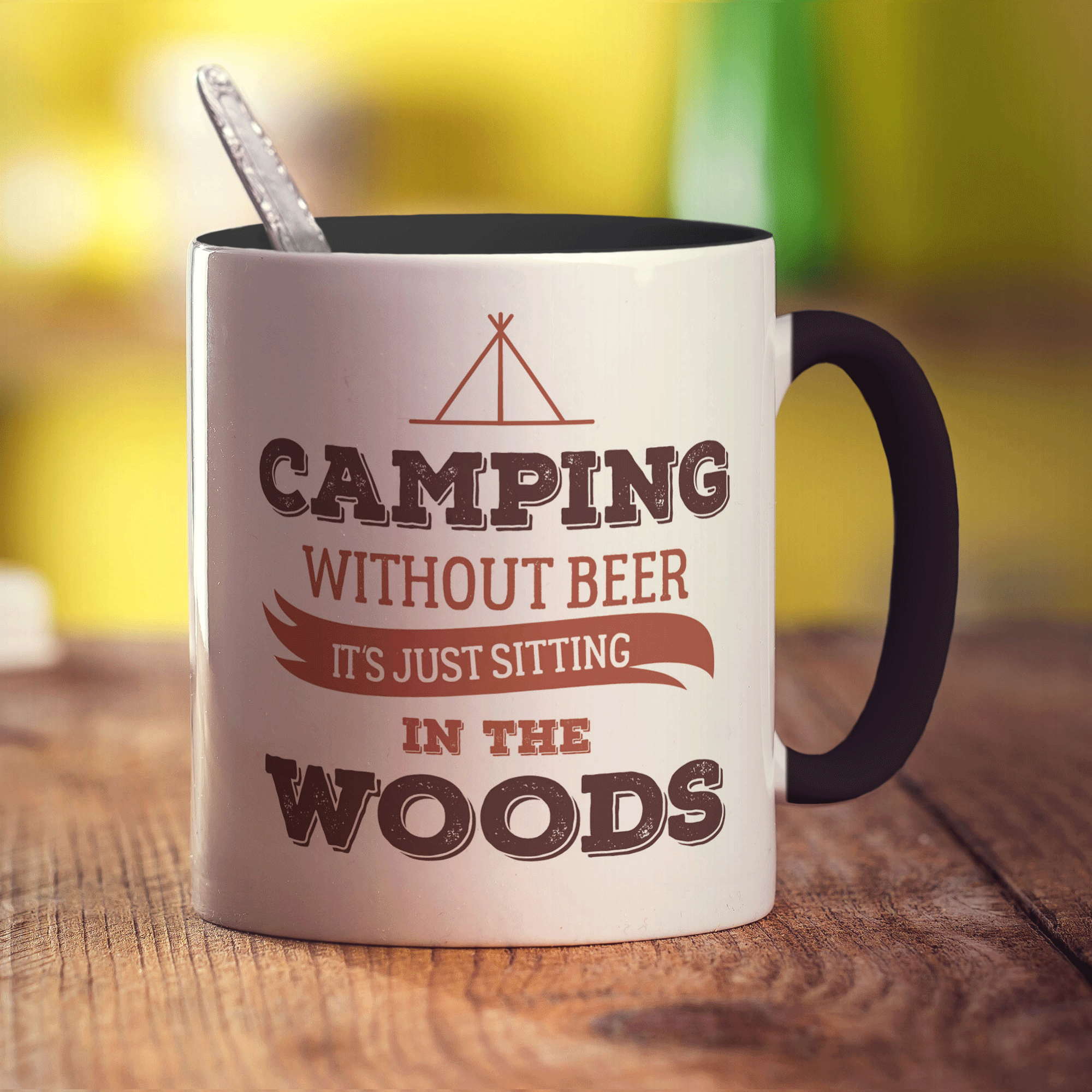 Camping Without Beer, It's Just Sitting in the Woods Mug - Standard 330ml (11oz) / Black