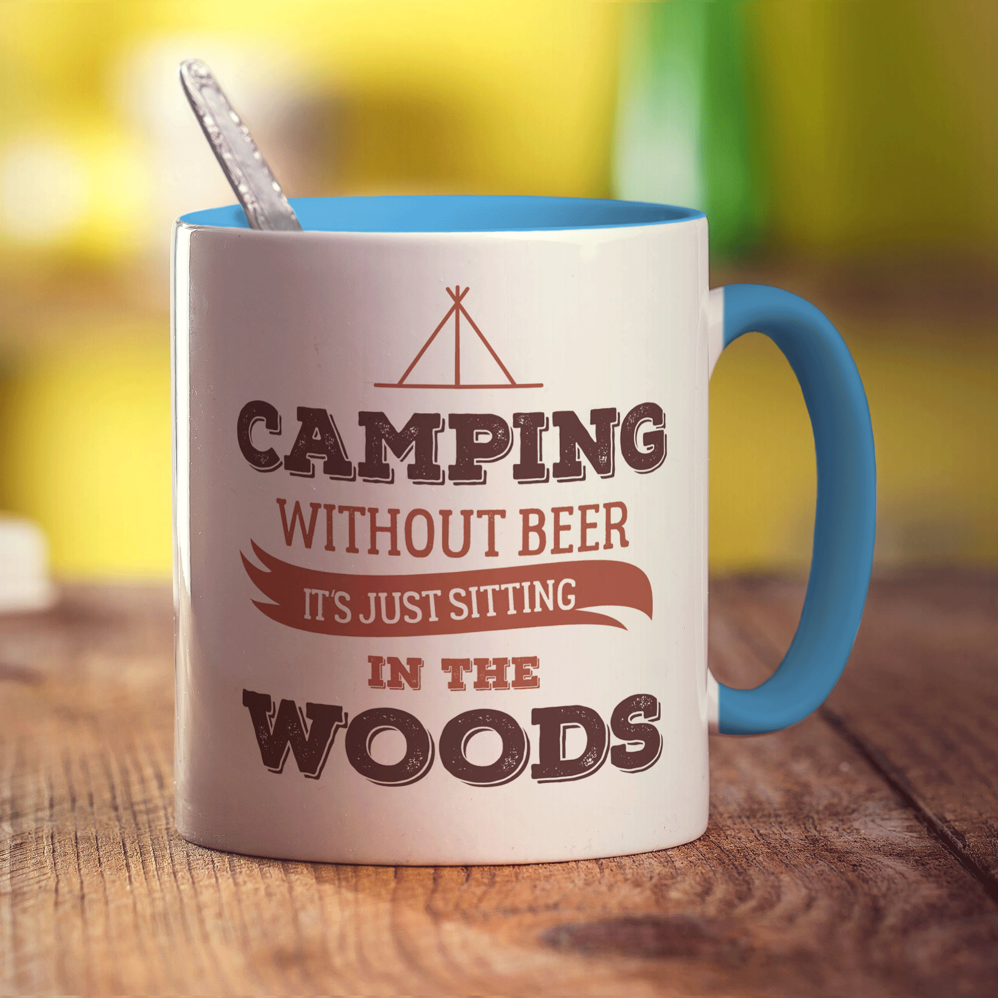 Camping Without Beer, It's Just Sitting in the Woods Mug - Standard 330ml (11oz) / Blue