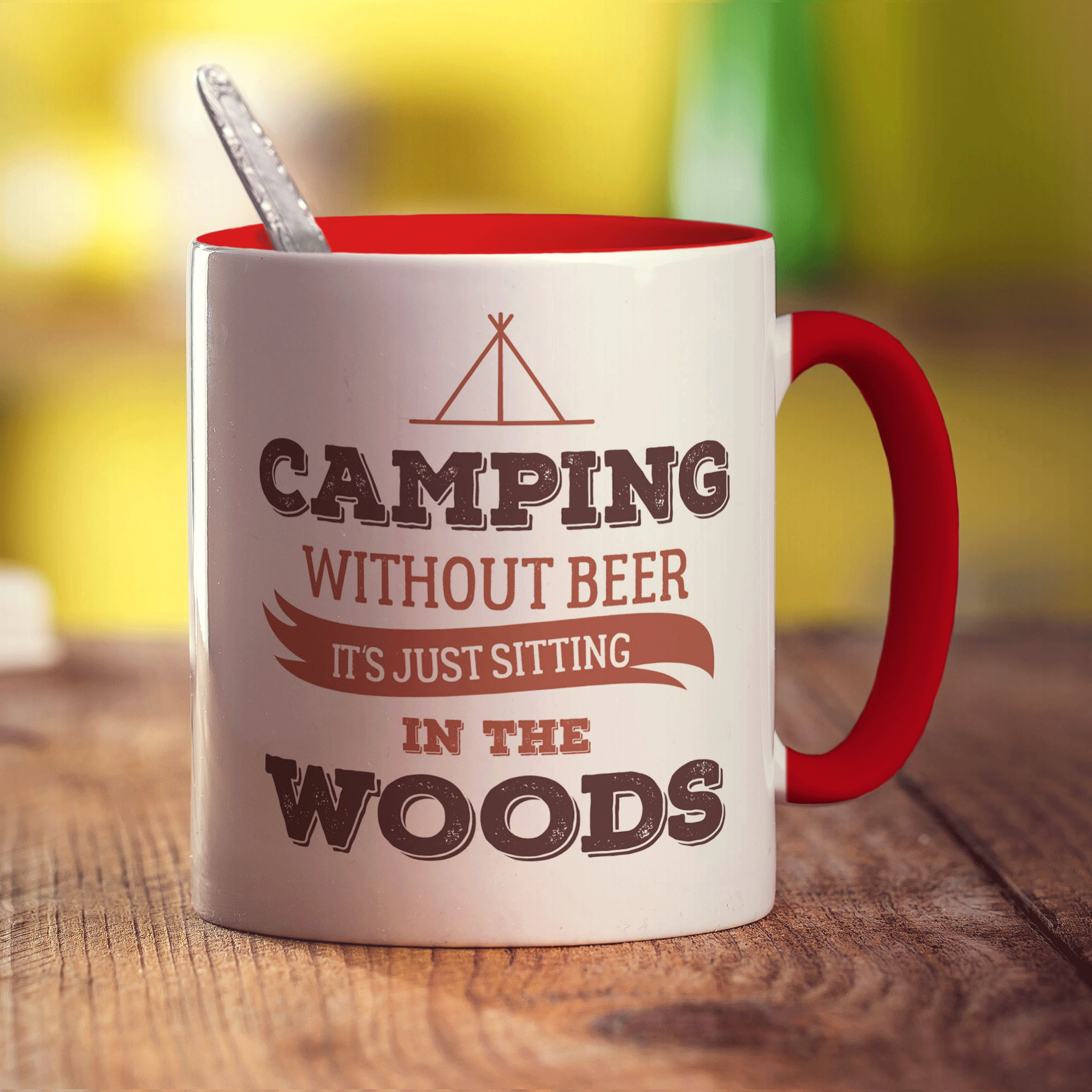 Camping Without Beer, It's Just Sitting in the Woods Mug - Standard 330ml (11oz) / Red