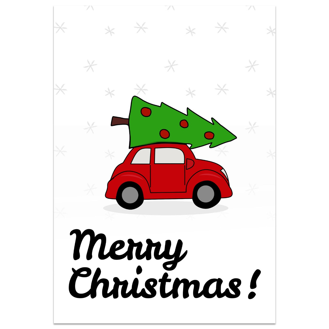 Car With Christmas Tree Card Standing