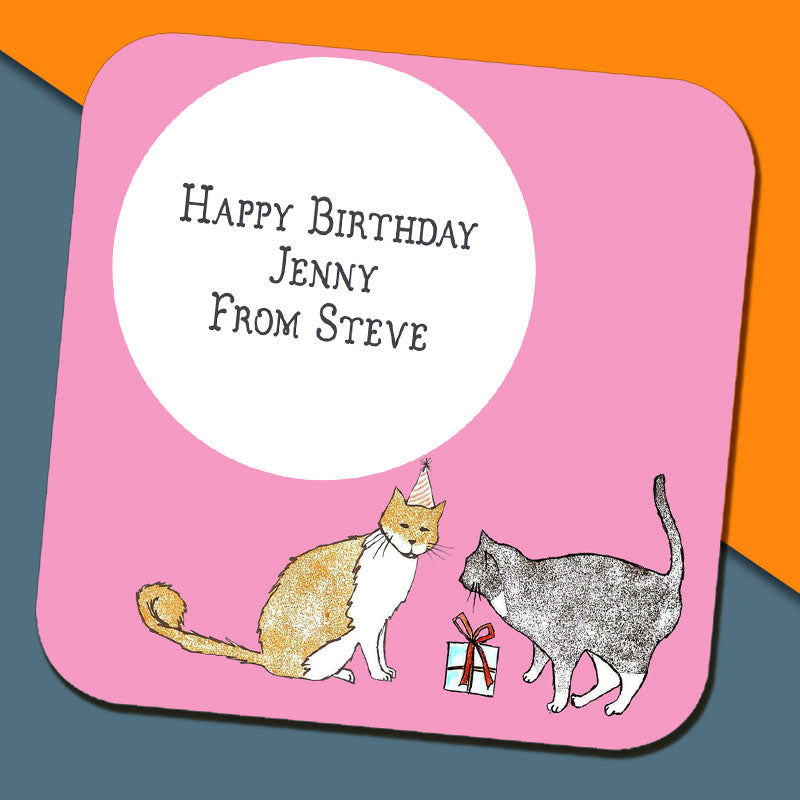 Cat Present Coaster by Hannah Mansfield