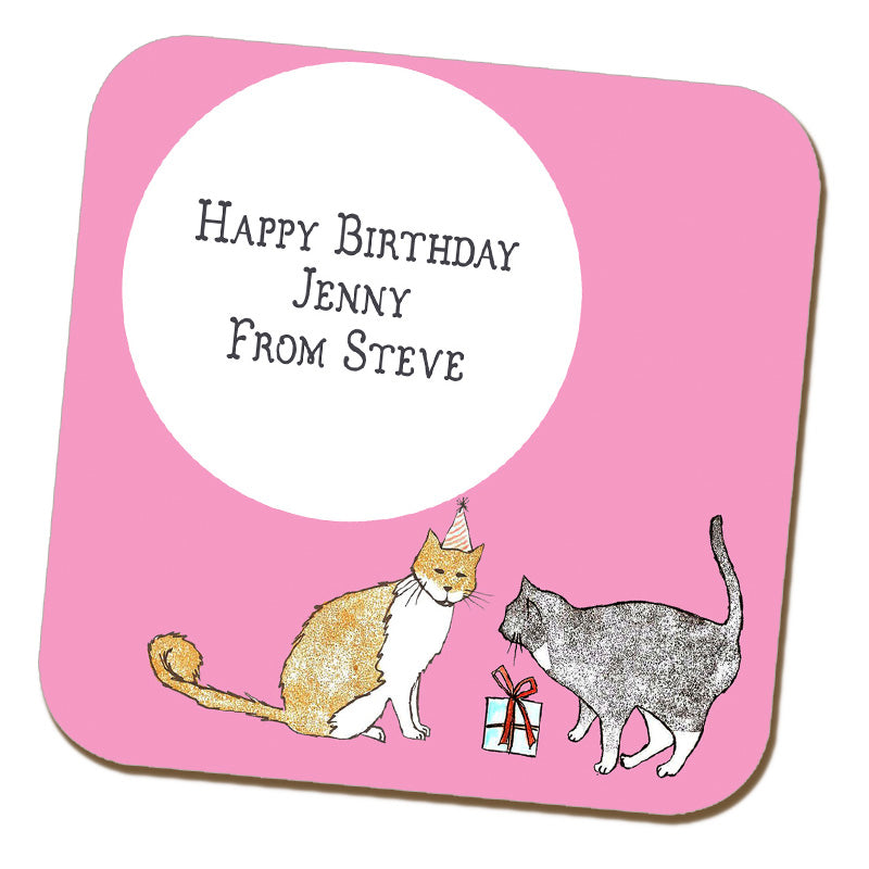 Cat Present Coaster by Hannah Mansfield