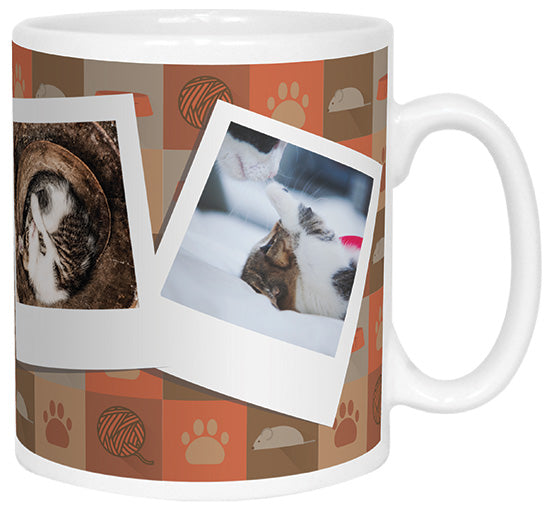 Cat Pattern Polaroid Photo Mug